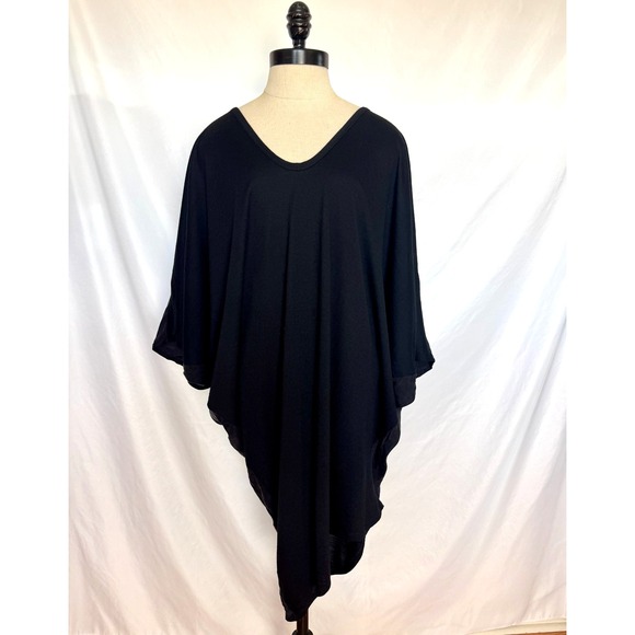 Helmut Lang Asymmetrical Midi Dress NWOT Large Bat Wing Sleeve Wool Jersey Knit - Picture 2 of 13